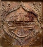 A stove-tile with the 7 towers of Szeben, late 16th century (Photo: Dahn)